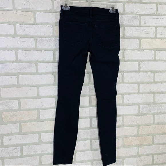 Frame Le Skinny de Jeanne Ripped Distressed Jeans in Film Noir Wash Size 24 - Picture 11 of 13